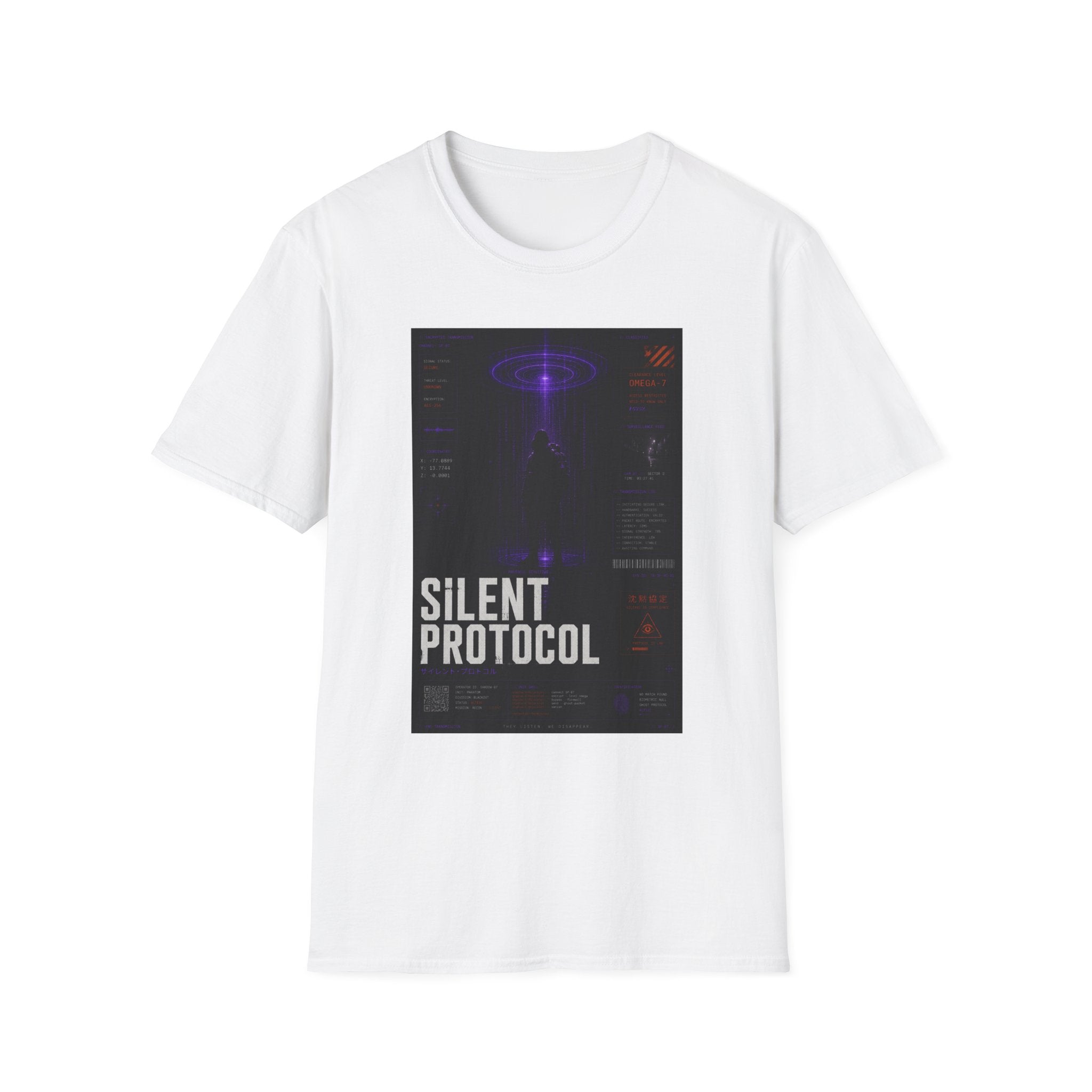 Silent protocol operative under surveillance beam T-Shirt
