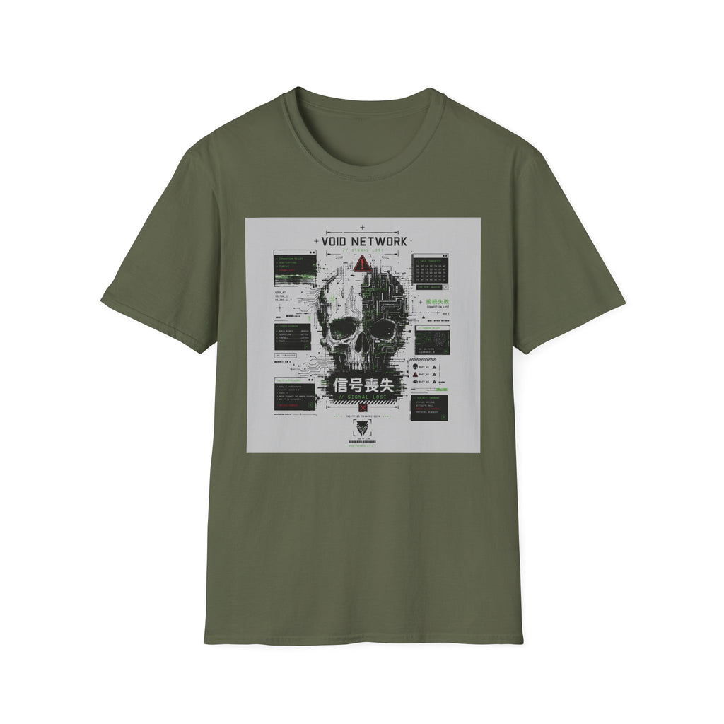 Glitched skull in the void network T-Shirt