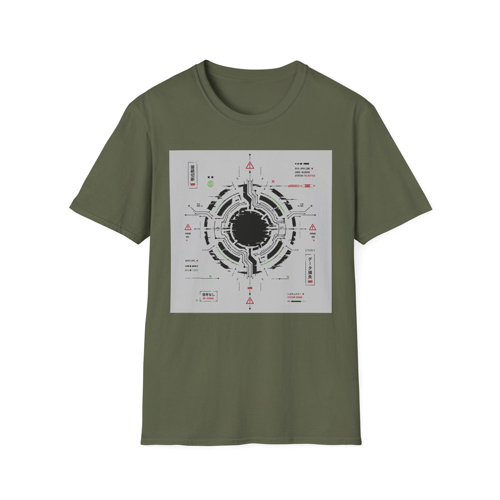 Futuristic glitchy system interface design T-Shirt