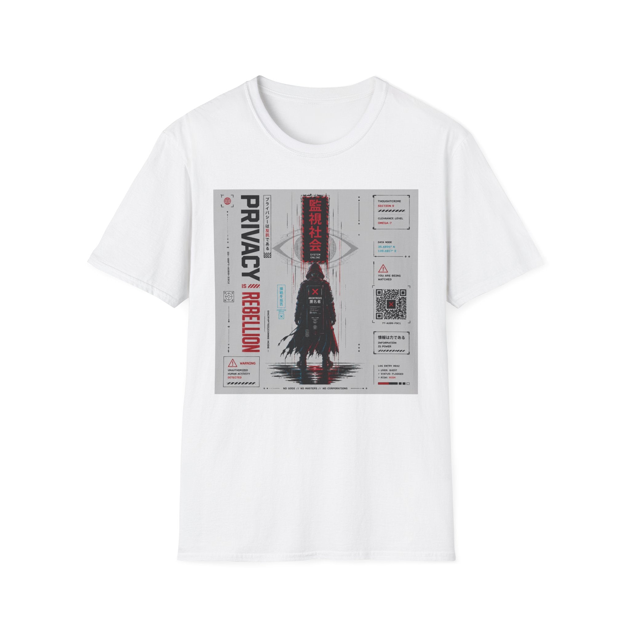 Surveillance society: Anonymous rebellion poster T-Shirt