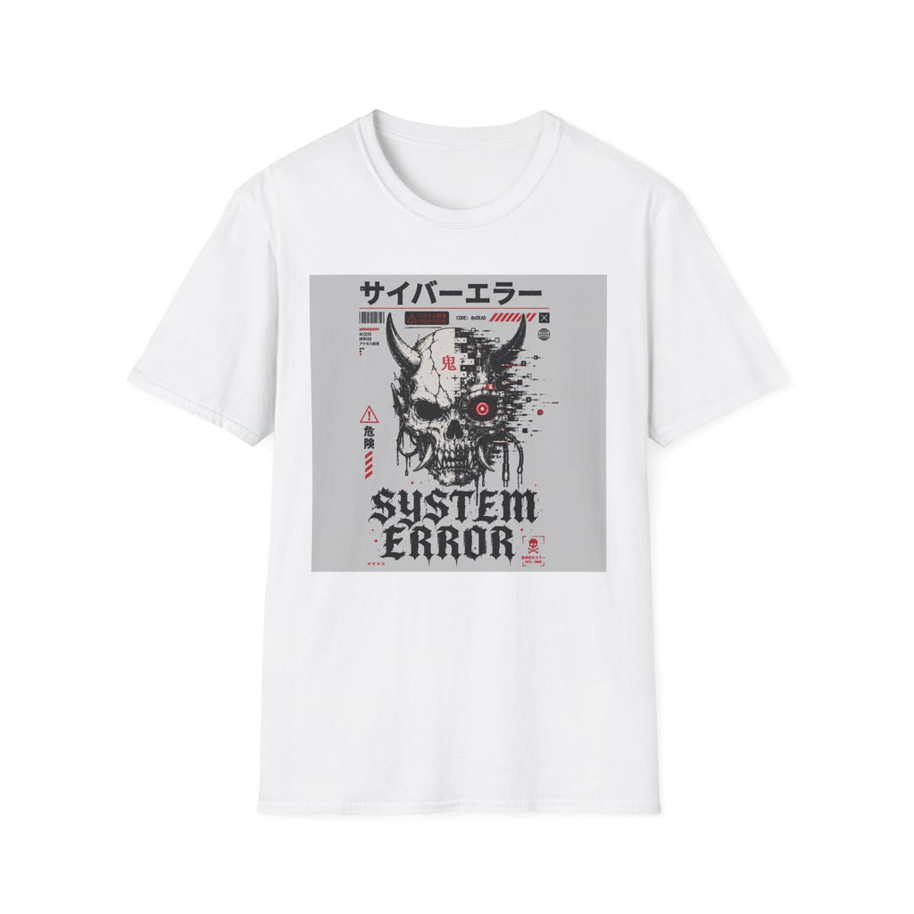 Cyberpunk skull with system errors T-Shirt