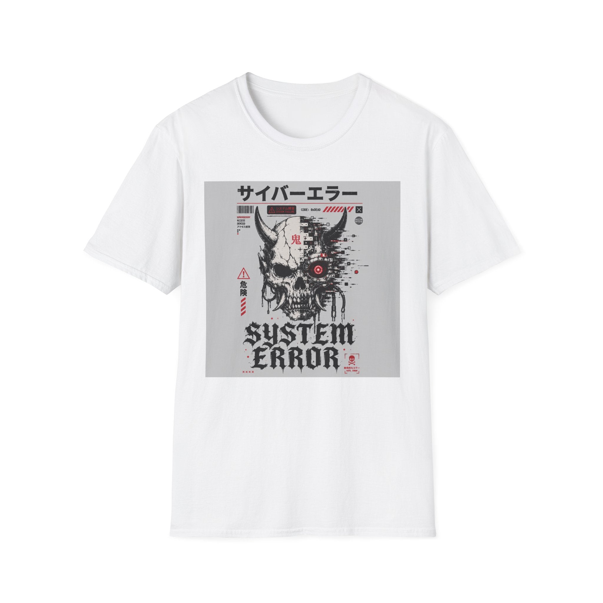 Cyberpunk skull with system errors T-Shirt