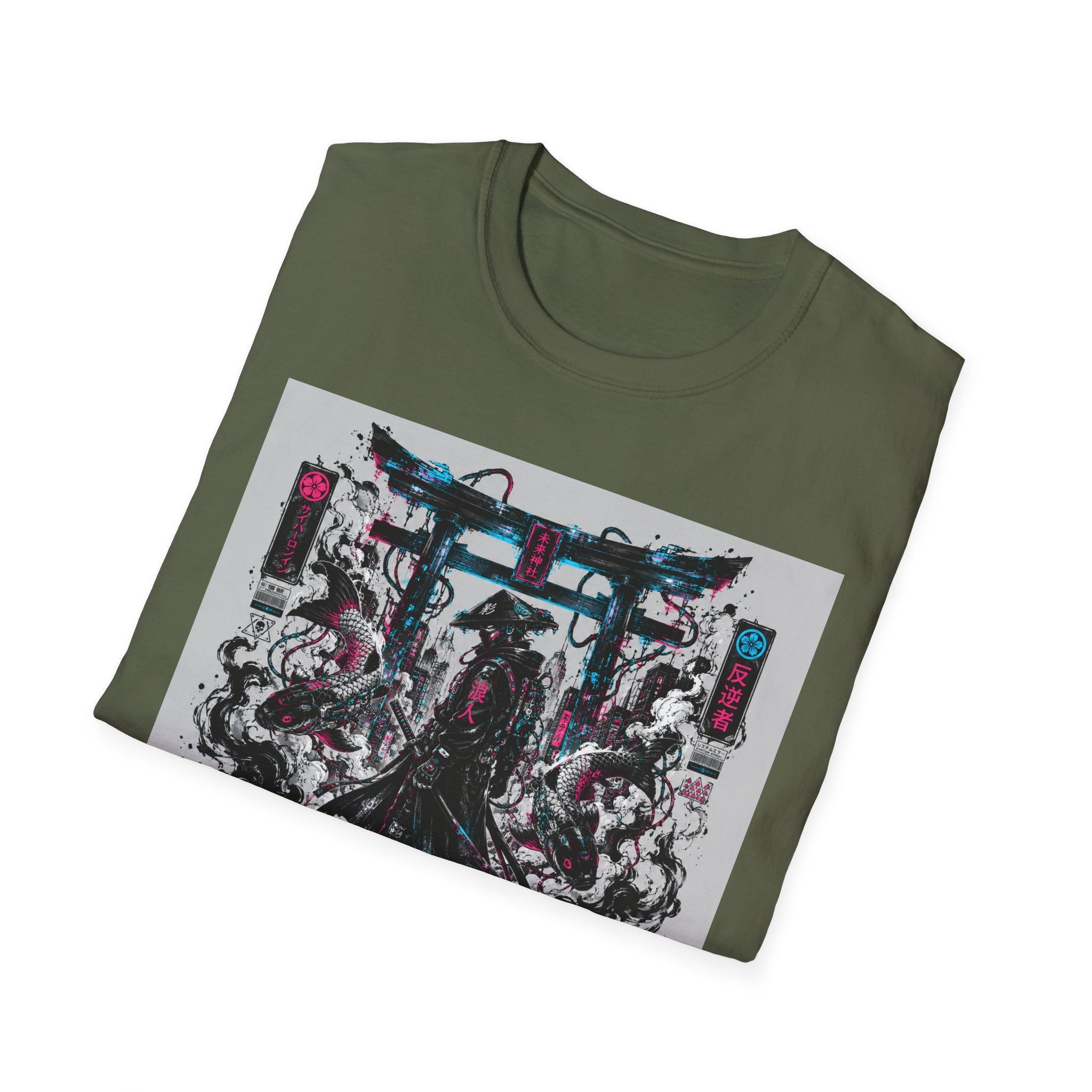Neon ronin in a digital world T-Shirt