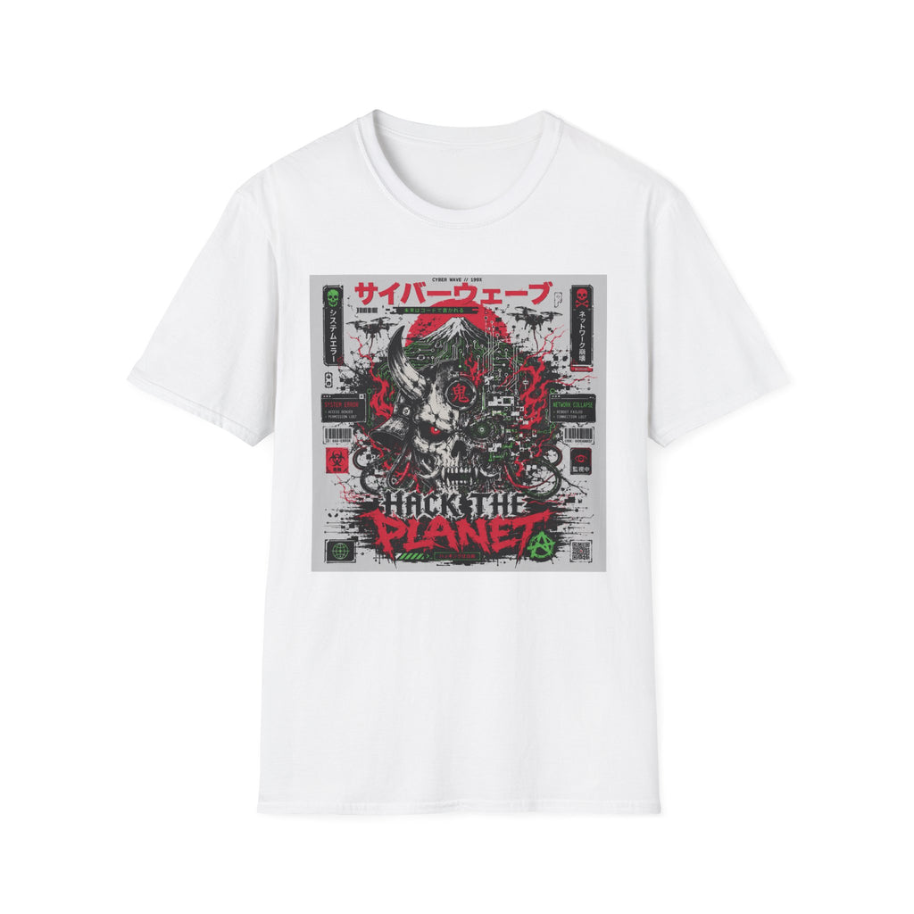 Cyberpunk skull with glitch aesthetics T-Shirt