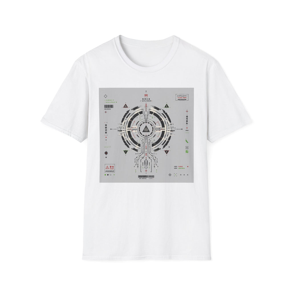 Futuristic ritual circuit interface design T-Shirt