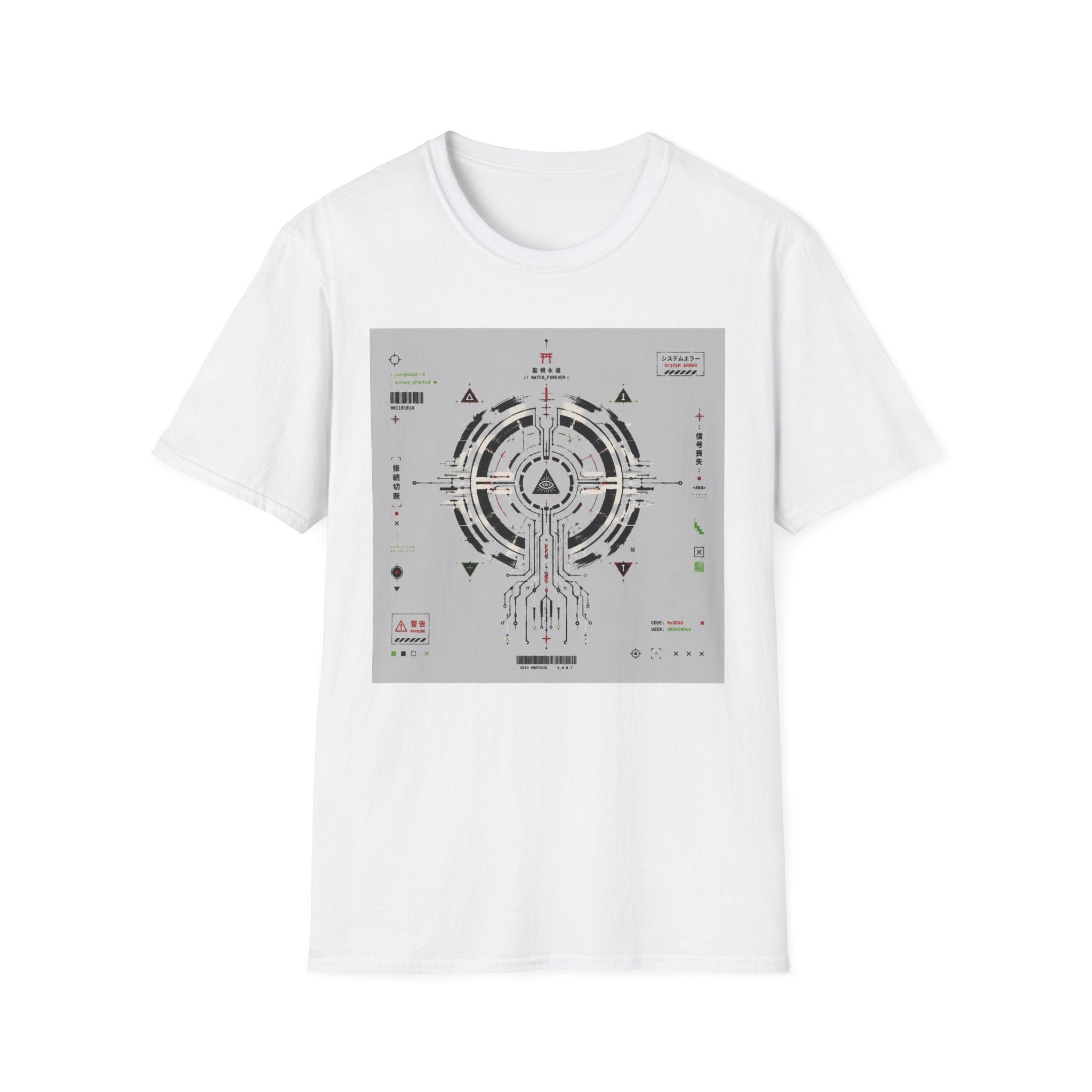 Futuristic ritual circuit interface design T-Shirt