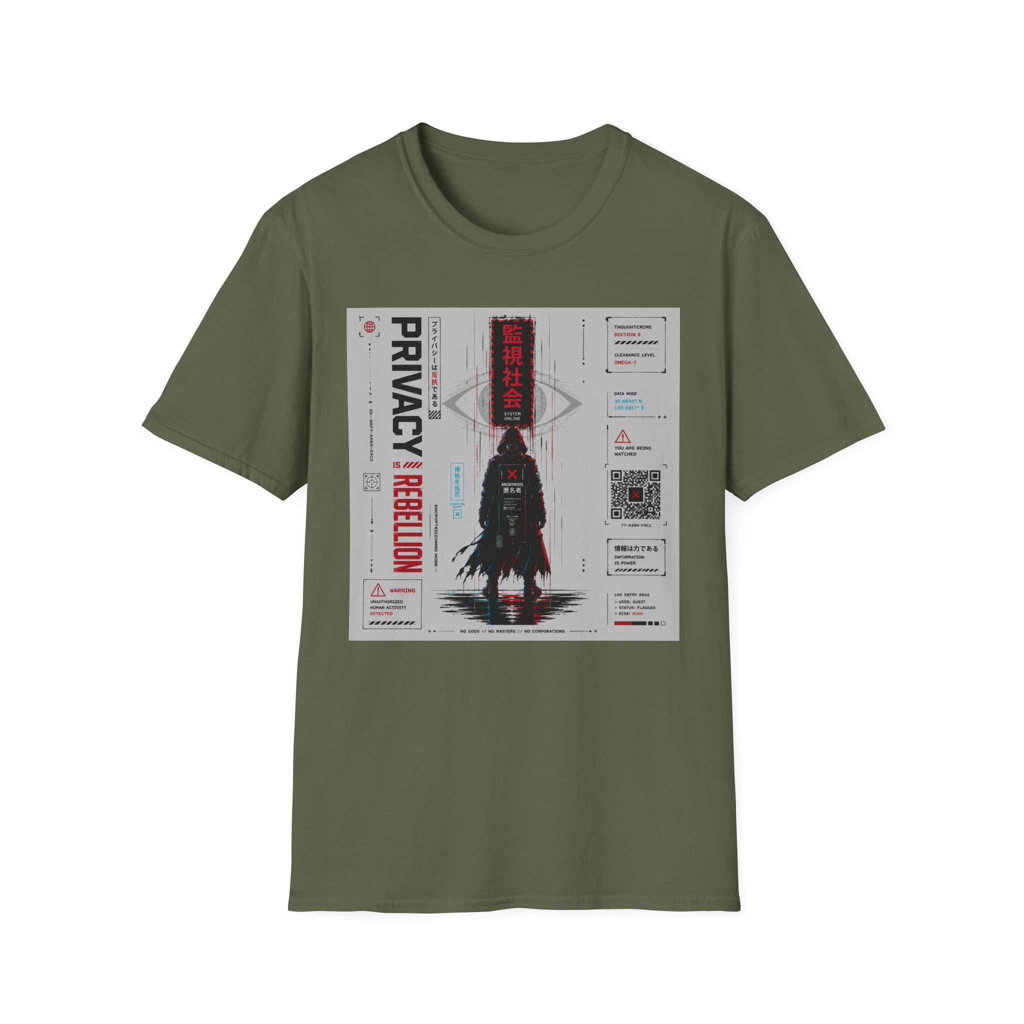 Surveillance society: Anonymous rebellion poster T-Shirt