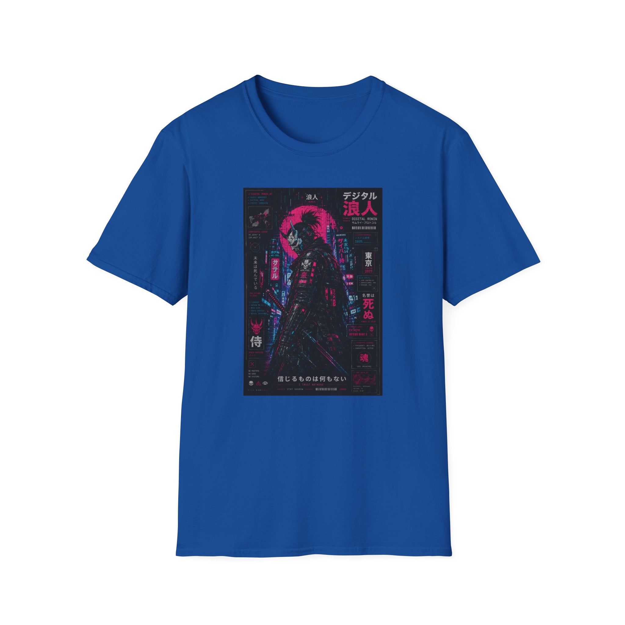 Digital ronin in neon Tokyo 2077 T-Shirt